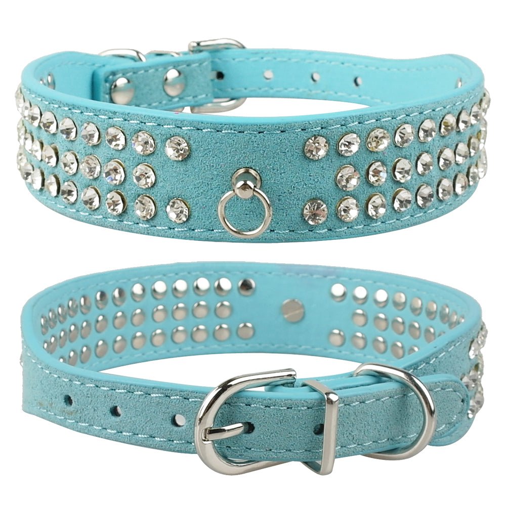 collier avec strass bleu