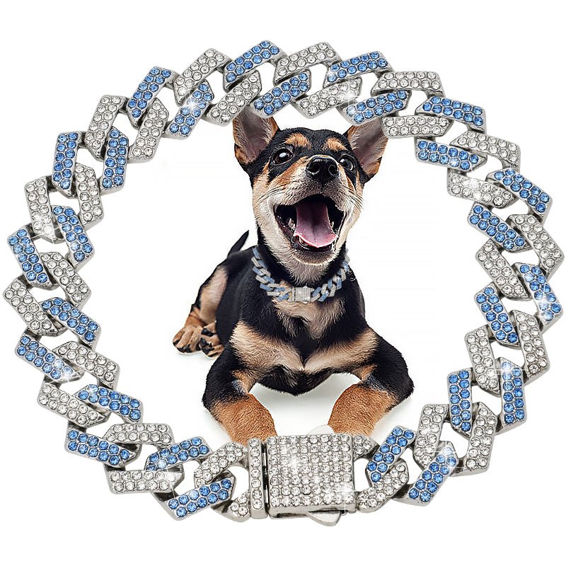 collier chien cubain bijou bleu