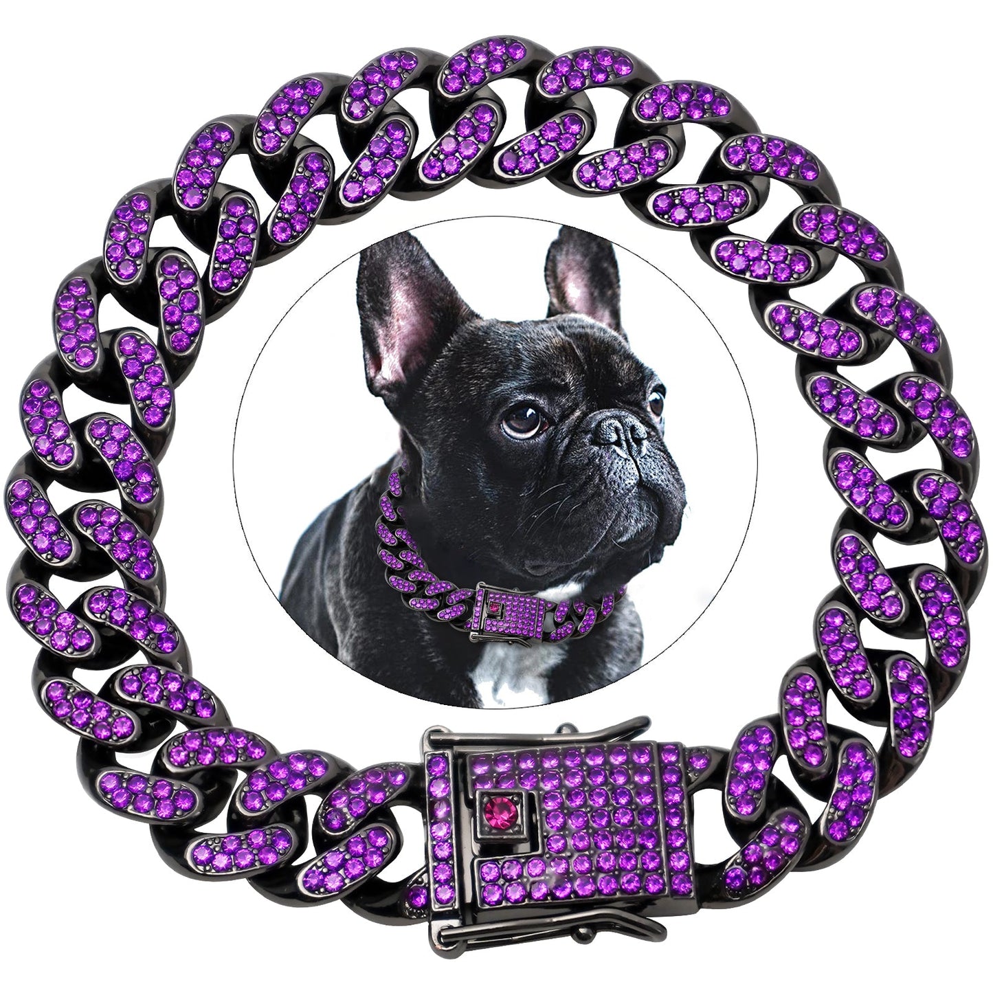 collier chien cubain bijoux mauve