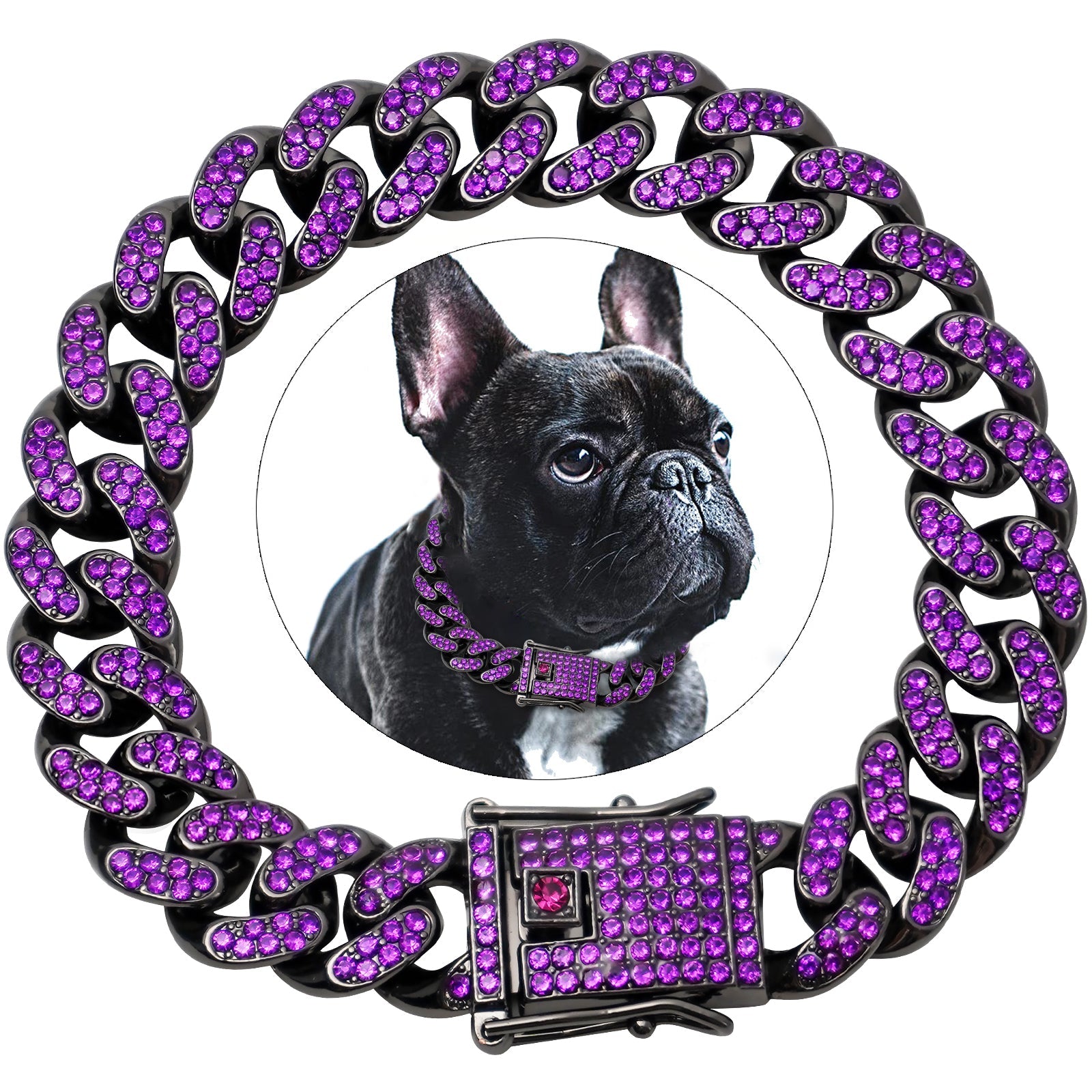 collier chien cubain bijoux mauve