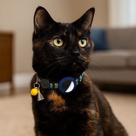 Collier GPS chat écaille de tortu