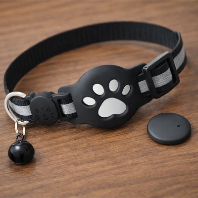 Collier GPS Chat noir avec puce gps