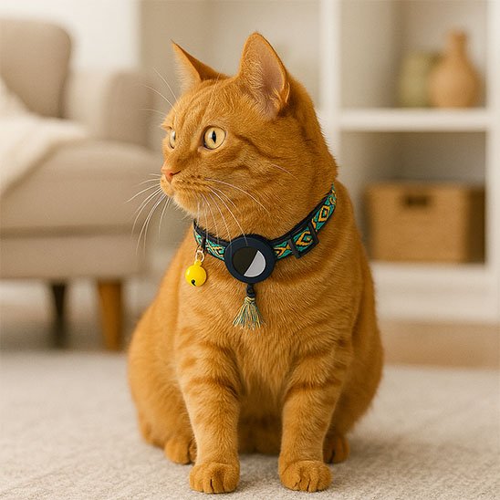 Collier GPS chat roux