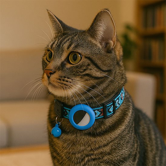 Collier GPS chat tigré
