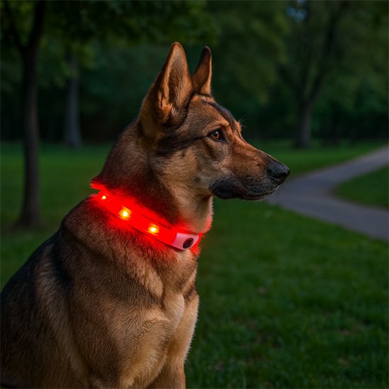 Collier lumineux chien pvc rouge