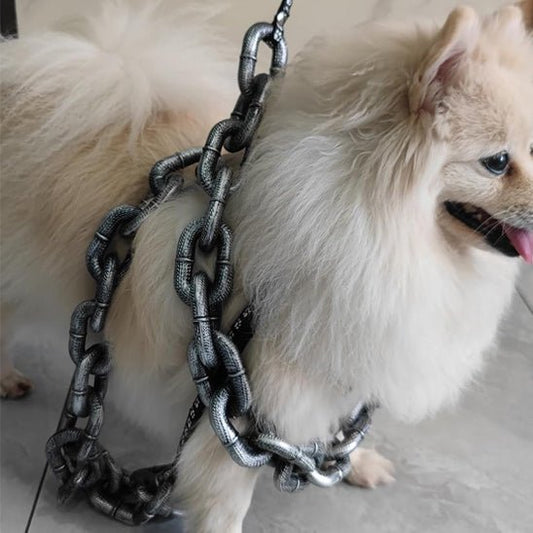 laisse de chien fausse chaine enrouler