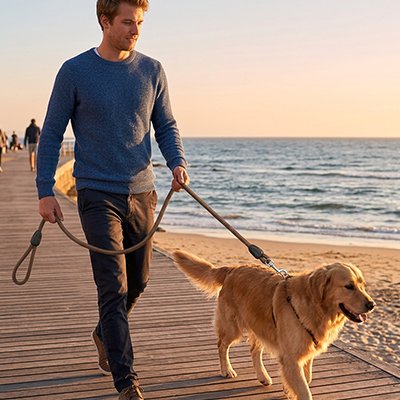 Longe pour Chien golden sur la plage
