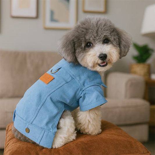 manteau en denim chien 