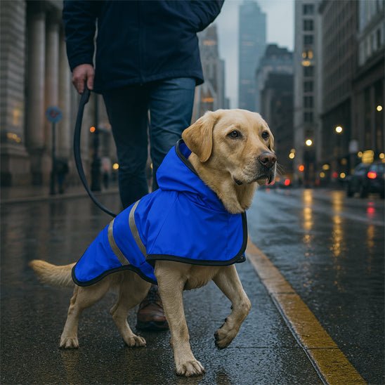 Manteau imperméable bleu pour chien 