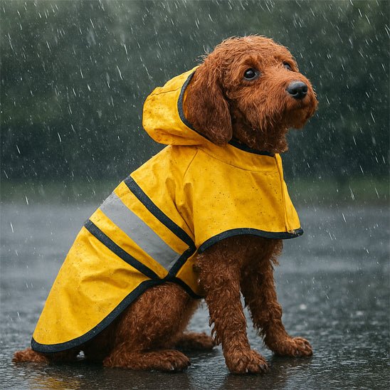 Manteau imperméable jaune pour chien 
