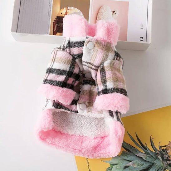 manteau treillis rose