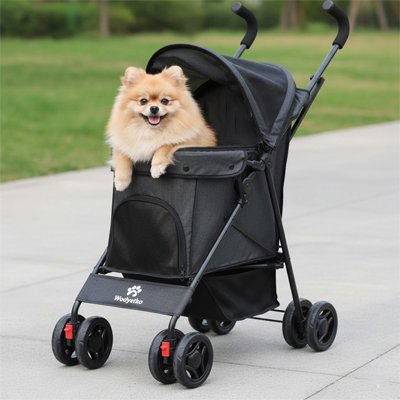 Poussette pour chien noir