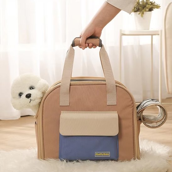 Sac à dos pour chien au sol rabat roulé