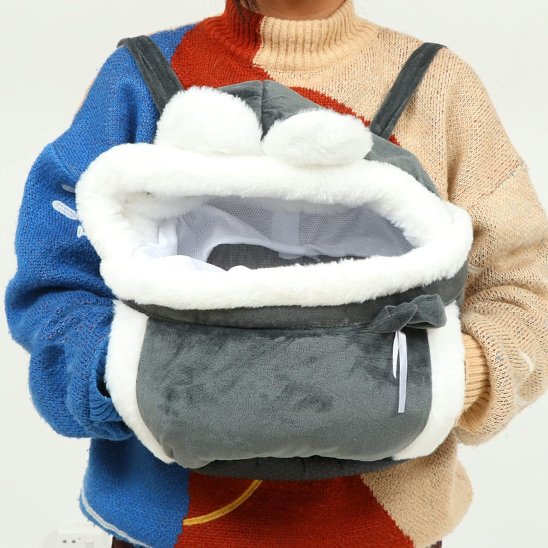 Sac de transport chien gris main chaude