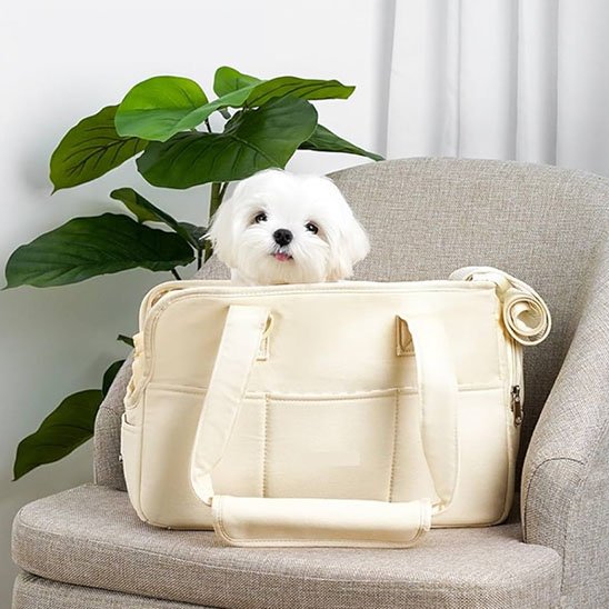 Sac de transport pour chien beige 