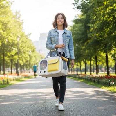 Sac de transport pour Chien jaune au bras