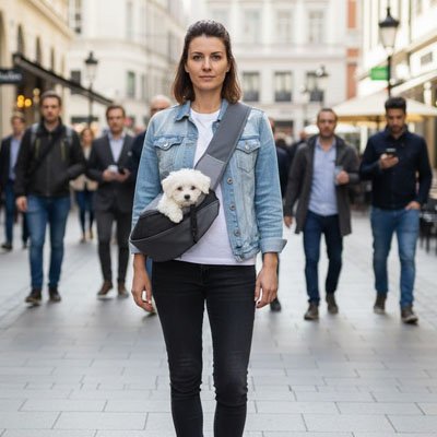 Sac de transport pour Chien noir femme bandoulier