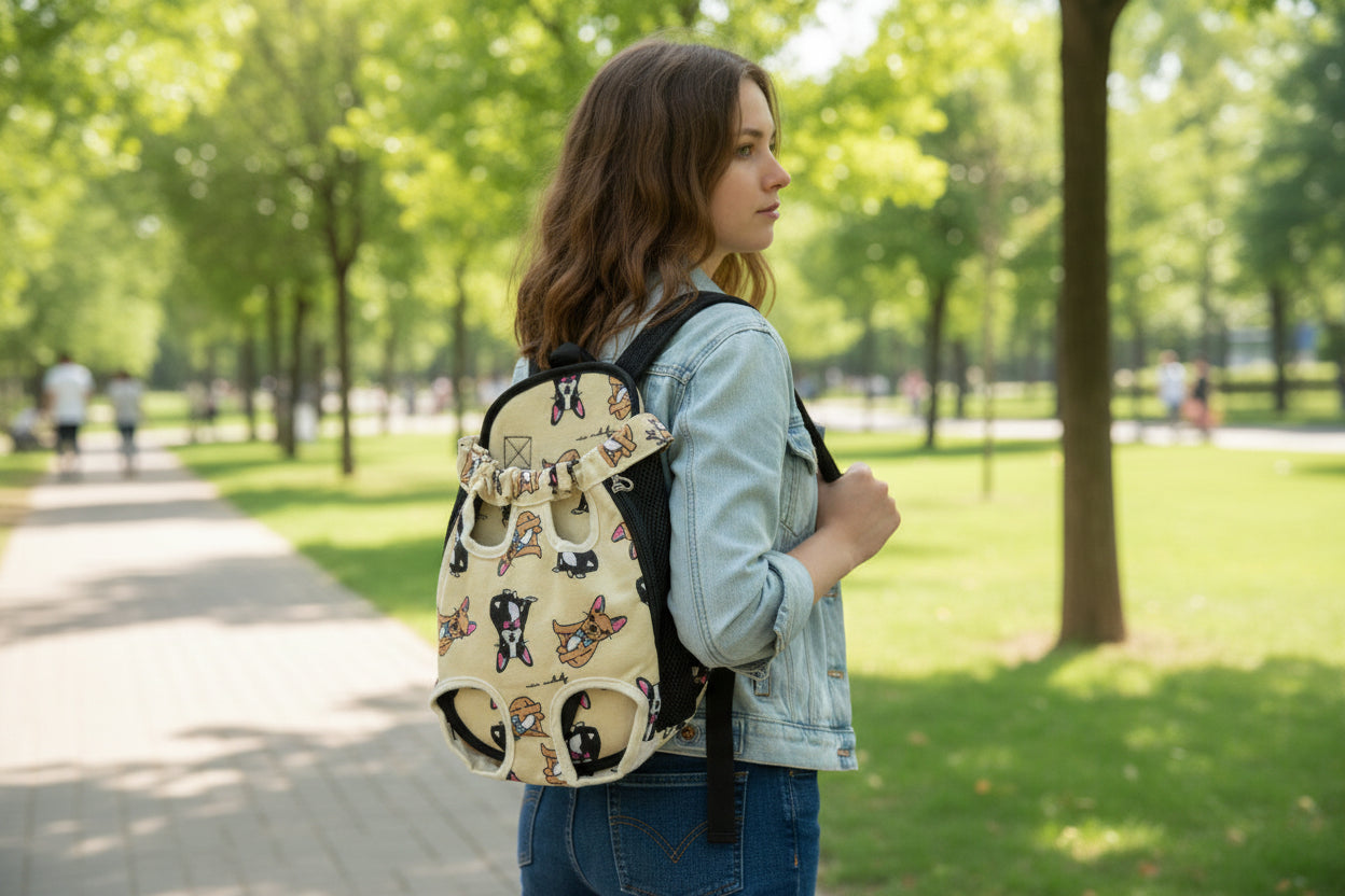 sac a dos beige motif carlin