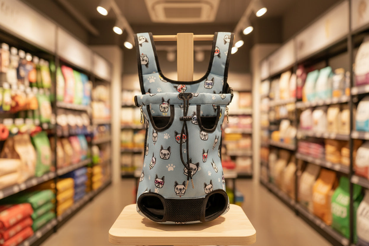 sac bleu motif carlin