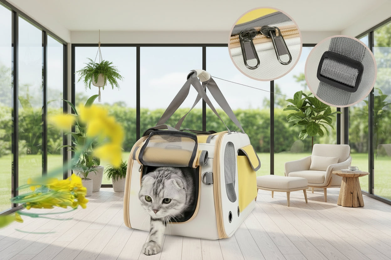 Sac de transport chat qui sort