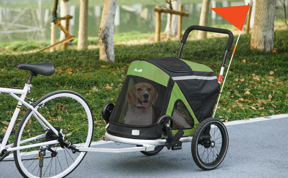 vélo et remorque couplé
